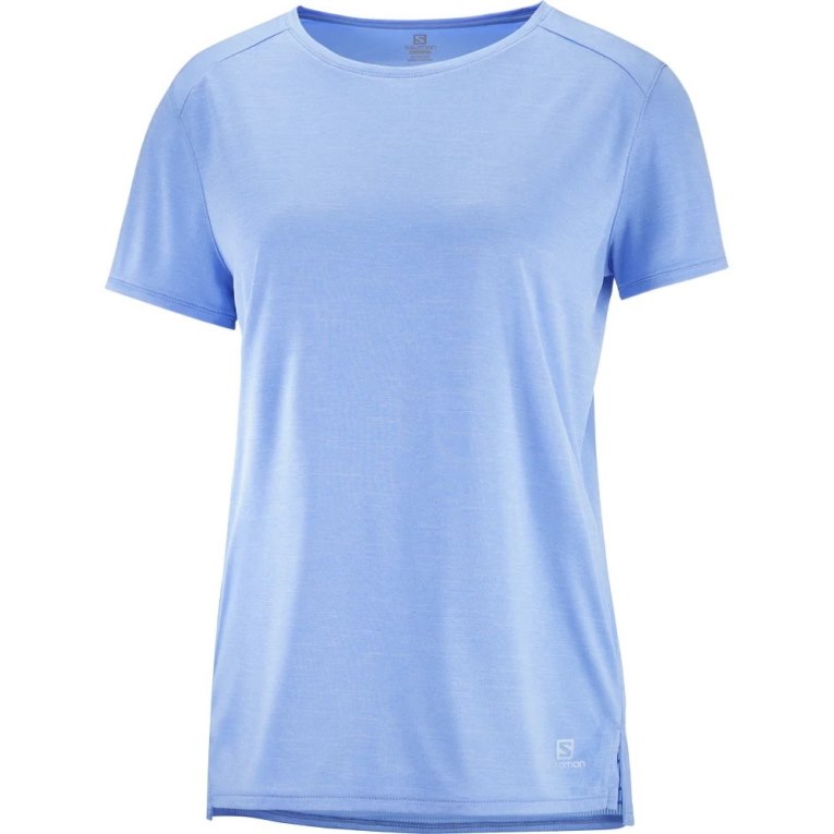 Light Blue Salomon Outline Summer Short Sleeve Women's T-Shirts | IE UZ9230